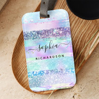 Girly Glitter Faux Holographic | Pink Blue Purple