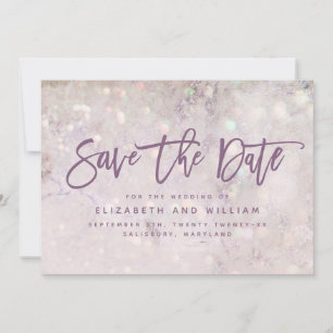 Girly glitter pink chic elegant rose gold wedding save the date