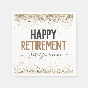 Girly Glitter Retirement Party Napkins