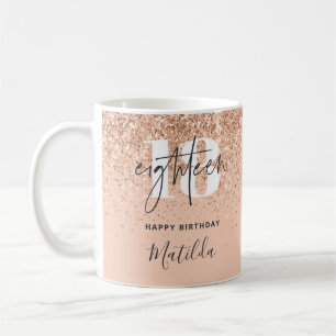 Girly glitter sparkle modern 18th birthday  coffee mug