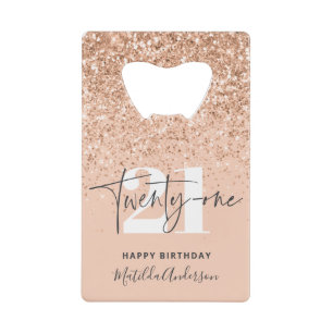 Girly glitter sparkle modern 21st birthday
