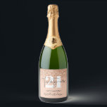 Girly glitter sparkle modern 21st birthday party sparkling wine label<br><div class="desc">Girly glitter sparkle modern 21st birthday party bottle label. Part of a collection.</div>