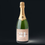 Girly glitter sparkle modern 21st birthday party  sparkling wine label<br><div class="desc">Girly glitter sparkle modern 21st birthday party bottle lable. Part of a collection.</div>