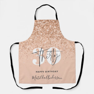 Girly glitter sparkle modern 30th birthday  apron