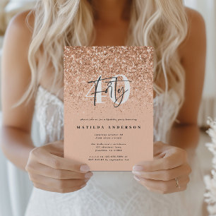 Girly glitter sparkle modern 40th birthday