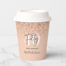 Girly glitter sparkle modern 40th birthday party