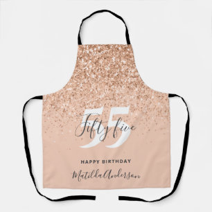 Girly glitter sparkle modern birthday  apron