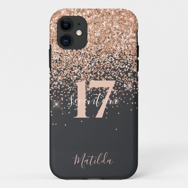 Girly glitter sparkle modern  birthday  Case-Mate  iPhone Case (Back)
