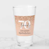 Girly glitter sparkle modern  birthday  glass