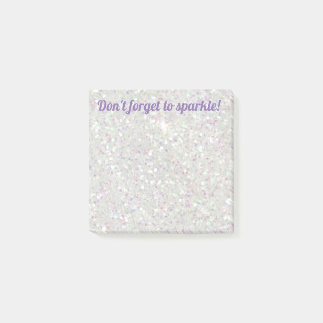 Girly Glitter Sparkle Post it Notes (Front)