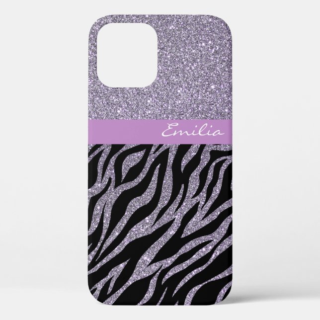 Girly Glitter Zebra Animal Print Pattern Custom Case-Mate iPhone Case (Back)