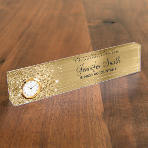 Girly Glittery Gold Glam Nameplate