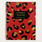 Girly Glittery Gold Red Leopard print Luxury