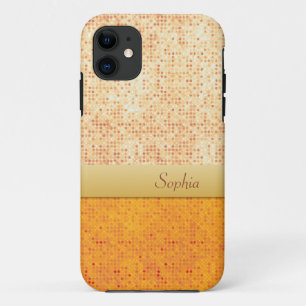 Girly Glittery Orange Polka Dot iPhone 5 Case