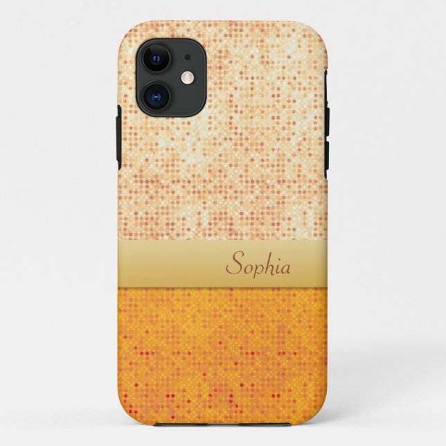 Girly Glittery Orange Polka Dot iPhone 5 Case (Back)