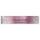 Girly Glittery Silver Faux Light Pink Foil