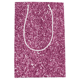 Girly Glitzy Pink Glitter Medium Gift Bag