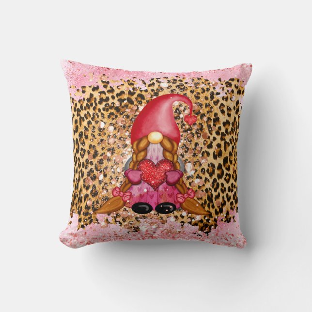 Girly Gnome Valentine Decor  Cushion (Front)