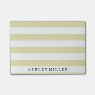 Girly Gold Classic Stripes Monogram Post-It Notes