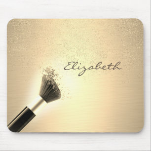 Girly,Gold Confetti ,Makeup Brush ,Personalised Mouse Mat