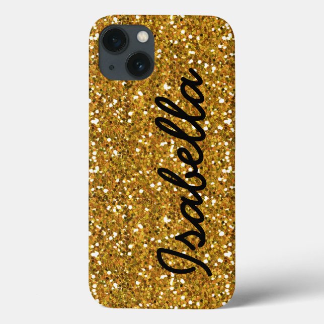 GIRLY GOLD GLITTER PRINTED PERSONALIZED Case-Mate iPhone CASE (Back)