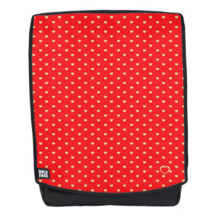 Girly Gold Heart Pattern on Crimson Red Backpack
