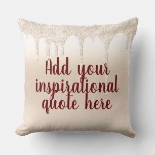 Girly Gold Luxury Drips Dripping Glam Script Cushion