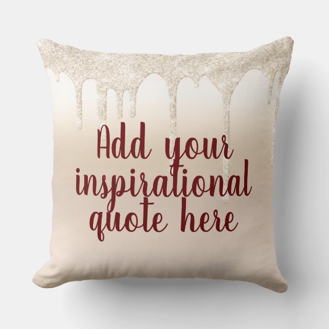 Girly Gold Luxury Drips Dripping Glam Script  Cushion (Front)