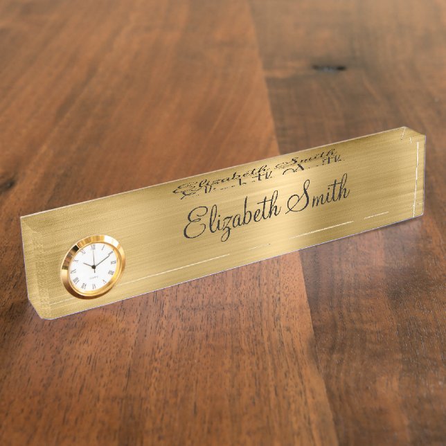 Girly Gold Metallic Nameplate (Side)