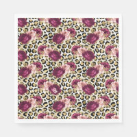 Girly Gold Pink Floral Leopard Print