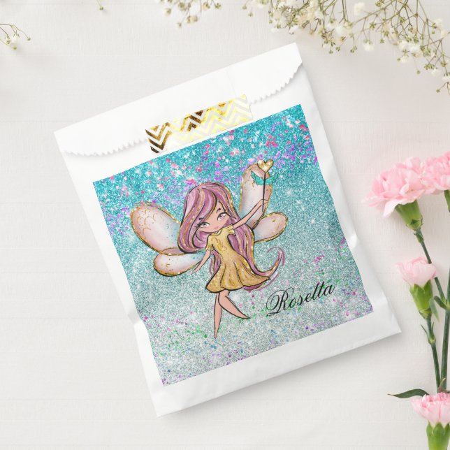 Girly Gold Purple Blue Glitter Sparkle Fairy Dust Favour Bags (Sealed)