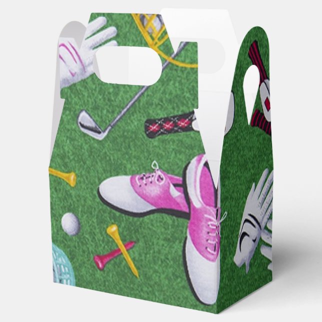 Girly Golf Pattern Favour Box (Opened)