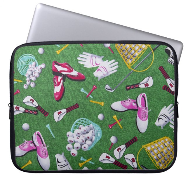 Girly Golf Pattern Laptop Sleeve (Front)