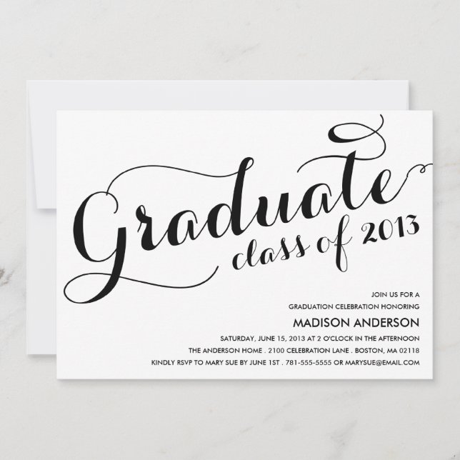 GIRLY GRAD | 2013 GRADUATION PARTY  INVITATION (Front)
