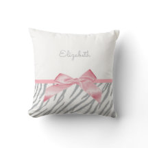 Girly Grey Tiger Stripes Animal Print With Name