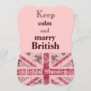 Girly grunge Union Jack british bride Invitation