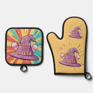 Girly Halloween - Wizard Way to the Sweets Oven Mitt & Pot Holder Set