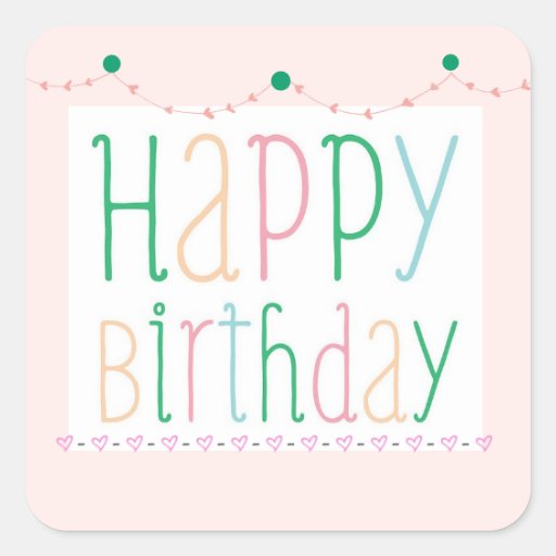 Image of Girly Happy Birthday Stickers