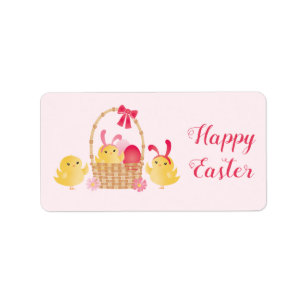 Girly Happy Easter Chicks Pink Label