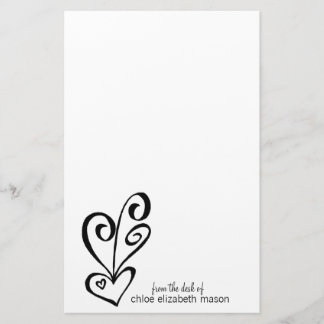 Girly Heart Doodles Stationery