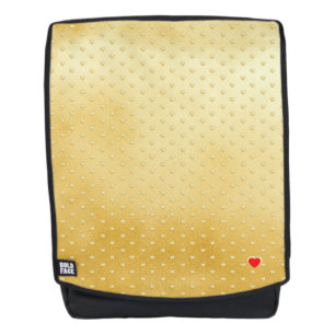 Girly Hearts Gold Faux Foil Golden Pattern Backpack