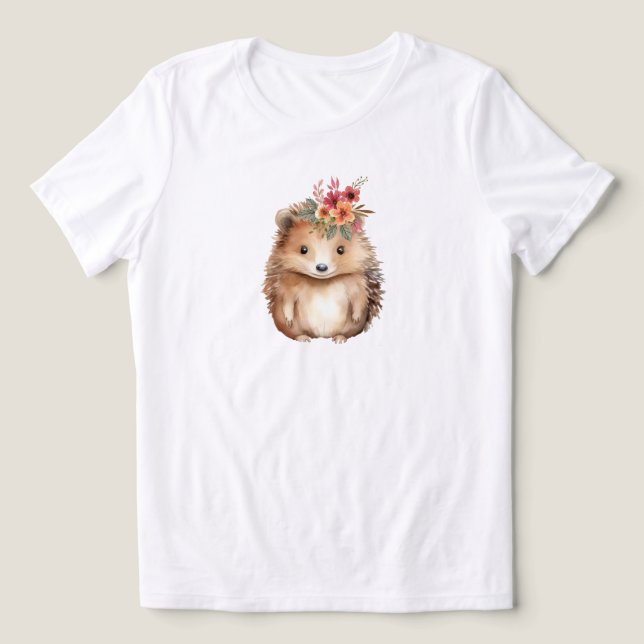 Girly Hedgehog  Tri-Blend Shirt (Design Front)