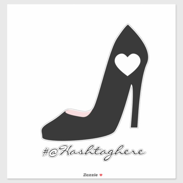 Girly Heel Heart Name Script Car Sticker (Sheet)