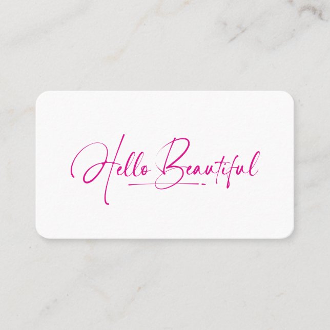 Girly Hello Beautiful Makeup Artist Beauty Qr Code Business Card (Front)