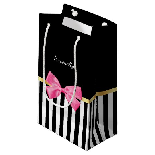 pink and black gift bags