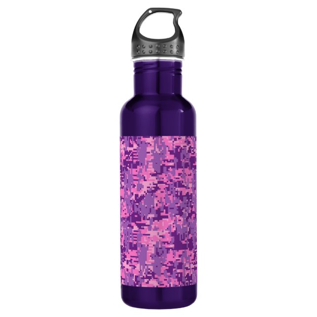 Girly Hot Pink Digital Camo 710 Ml Water Bottle (Front)