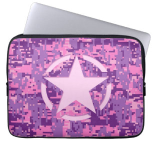 Girly Hot Pink Digital Camouflage Decor Laptop Sleeve