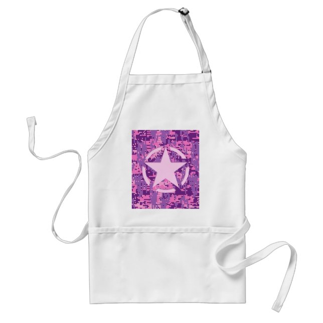 Girly Hot Pink Digital Camouflage Decor Standard Apron (Front)