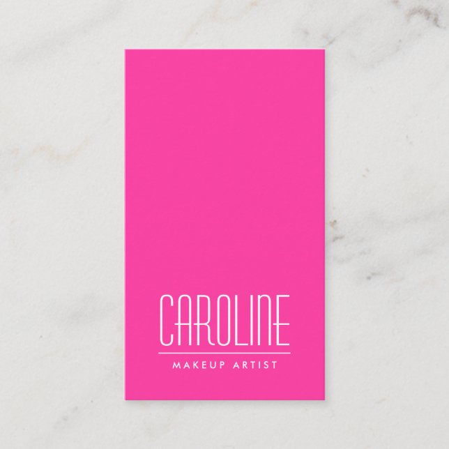 Girly hot pink fashion personal profile or business card (Front)
