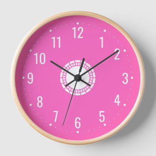 Girly Hot Pink for Girls & Women - Modern Clock